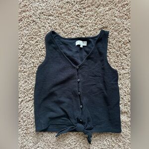 Madewell Texture & Thread Button Front Tie Tank Top Size Small